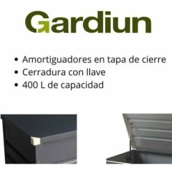 Coffre Rangement Métallique Gardiun Arcana II 400 L. 61x132x62 Cm Amortisseurs 8 Coffre Rangement Métallique Gardiun Arcana II 400 L. 61x132x62 Cm Amortisseurs -Rangement de jardin Soldes 6616918 3