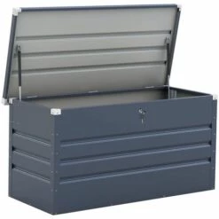 HABITAT ET JARDIN Coffre De Jardin Métal "Store" - 480 L - 132 X 61 X 60 Cm - Gris