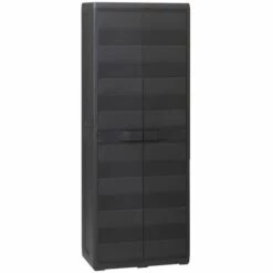 LES TENDANCES Armoire De Rangement De Jardin Avec 3 étagères Noir