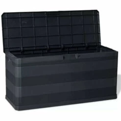 LES TENDANCES Coffre De Rangement Polypropylène Noir Tinoa -Rangement de jardin Soldes 66902607 2