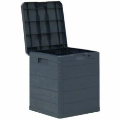 LES TENDANCES Coffre De Rangement Plastique Anthracite Nited 42 Cm -Rangement de jardin Soldes 66902813 2