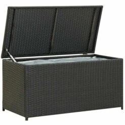 LES TENDANCES Coffre De Rangement Jardin Résine Tressée Noire Zamen 100 Cm 7 LES TENDANCES Coffre De Rangement Jardin Résine Tressée Noire Zamen 100 Cm -Rangement de jardin Soldes 66902816 2