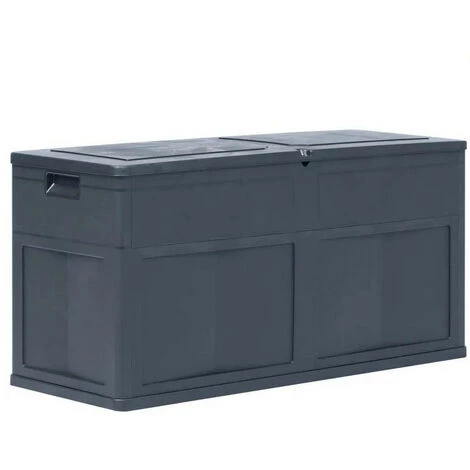 LES TENDANCES Coffre De Rangement Jardin Plastique Noir Cedar 3 LES TENDANCES Coffre De Rangement Jardin Plastique Noir Cedar