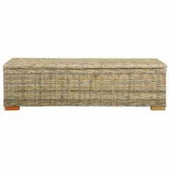 LES TENDANCES Boîte De Rangement 120 Cm Rotin Naturel Kubu Et Manguier Solide 9 LES TENDANCES Boîte De Rangement 120 Cm Rotin Naturel Kubu Et Manguier Solide -Rangement de jardin Soldes 66905421 3