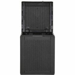 LES TENDANCES Boîte De Rangement De Jardin 90 L Noir PP -Rangement de jardin Soldes 66924104 4