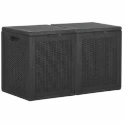 LES TENDANCES Boîte De Rangement De Jardin 180 L Noir PP