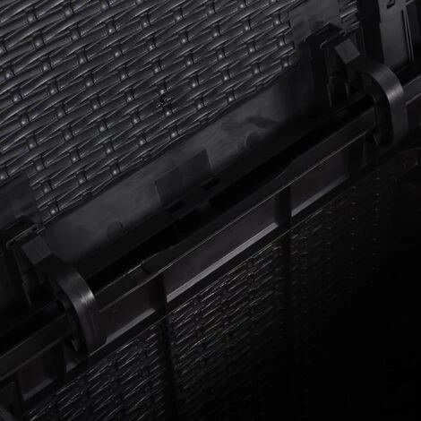 LES TENDANCES Boîte De Rangement De Jardin 180 L Noir PP 4 LES TENDANCES Boîte De Rangement De Jardin 180 L Noir PP – Image 2