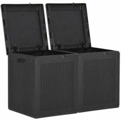 LES TENDANCES Boîte De Rangement De Jardin 180 L Noir PP 10 LES TENDANCES Boîte De Rangement De Jardin 180 L Noir PP -Rangement de jardin Soldes 66924699 4