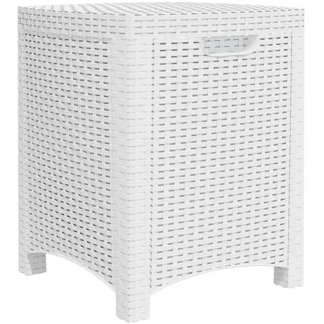 LES TENDANCES Boîte De Rangement De Jardin 39x39x46 Cm Rotin PP Blanc 4 LES TENDANCES Boîte De Rangement De Jardin 39x39x46 Cm Rotin PP Blanc – Image 2