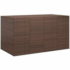LES TENDANCES Boîte à Coussins De Jardin Résine Tressée 194x100x103 Cm Marron
