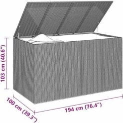 LES TENDANCES Boîte à Coussins De Jardin Résine Tressée 194x100x103 Cm Marron 11 LES TENDANCES Boîte à Coussins De Jardin Résine Tressée 194x100x103 Cm Marron -Rangement de jardin Soldes 66928646 5