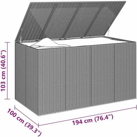 LES TENDANCES Boîte à Coussins De Jardin Résine Tressée 194x100x103 Cm Marron 7 LES TENDANCES Boîte à Coussins De Jardin Résine Tressée 194x100x103 Cm Marron – Image 5