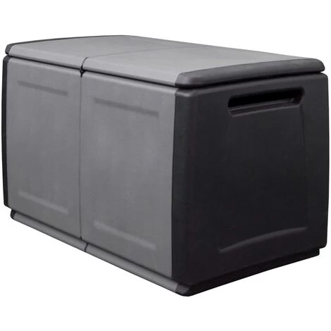 TRUE DEAL Boîte De Rangement De Jardin 96x53x57 Cm 230 L Gris Foncé Noir 4 TRUE DEAL Boîte De Rangement De Jardin 96x53x57 Cm 230 L Gris Foncé Noir – Image 2