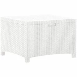 TRUE DEAL Boîte De Rangement De Jardin 60x54x41 Cm Rotin PP Blanc -Rangement de jardin Soldes 67295171 2