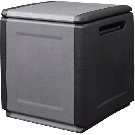 TRUE DEAL Boîte De Rangement De Jardin 54x53x57 Cm 130 L Gris Foncé Noir 3 TRUE DEAL Boîte De Rangement De Jardin 54x53x57 Cm 130 L Gris Foncé Noir