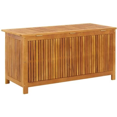 TRUE DEAL Boîte De Rangement De Jardin 113x50x58 Cm Bois D'acacia Solide 7 TRUE DEAL Boîte De Rangement De Jardin 113x50x58 Cm Bois D'acacia Solide – Image 5