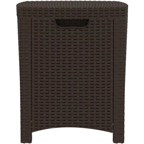 TRUE DEAL Boîte De Rangement De Jardin 39x39x46 Cm Rotin PP Marron 6 TRUE DEAL Boîte De Rangement De Jardin 39x39x46 Cm Rotin PP Marron – Image 4