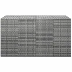 TRUE DEAL Boîte à Coussins De Jardin Résine Tressée 194x100x103 Cm Gris -Rangement de jardin Soldes 67305622 2