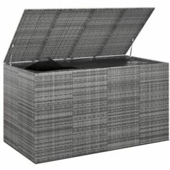 TRUE DEAL Boîte à Coussins De Jardin Résine Tressée 194x100x103 Cm Gris -Rangement de jardin Soldes 67305622 3