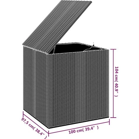 TRUE DEAL Boîte à Coussins De Jardin Résine Tressée 100x97,5x104 Cm Noir 7 TRUE DEAL Boîte à Coussins De Jardin Résine Tressée 100x97,5x104 Cm Noir – Image 5