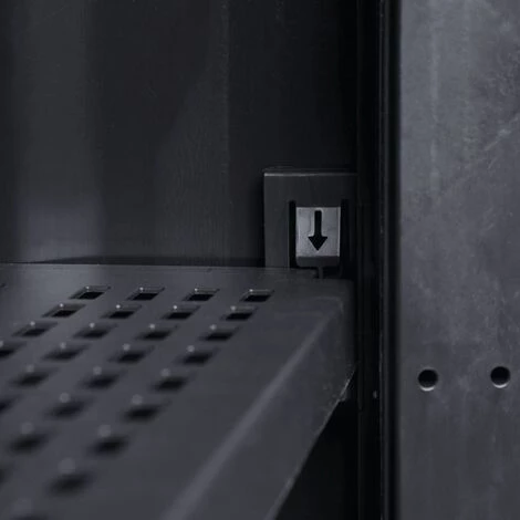 DOC&ET² Armoire De Rangement De Jardin Avec 2 étagères Noir Et Gris 7 DOC&ET² Armoire De Rangement De Jardin Avec 2 étagères Noir Et Gris – Image 5