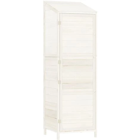 Remise De Jardin Blanc 55x52x174,5 Cm Bois De Sapin Solide VidaXL - Blanc 3 Remise De Jardin Blanc 55x52x174,5 Cm Bois De Sapin Solide VidaXL - Blanc