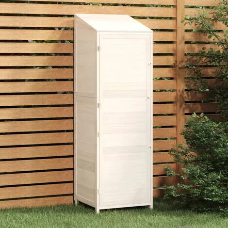 Remise De Jardin Blanc 55x52x174,5 Cm Bois De Sapin Solide VidaXL - Blanc 4 Remise De Jardin Blanc 55x52x174,5 Cm Bois De Sapin Solide VidaXL - Blanc – Image 2