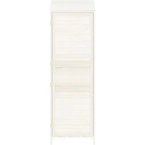 Remise De Jardin Blanc 55x52x174,5 Cm Bois De Sapin Solide VidaXL - Blanc 6 Remise De Jardin Blanc 55x52x174,5 Cm Bois De Sapin Solide VidaXL - Blanc – Image 4