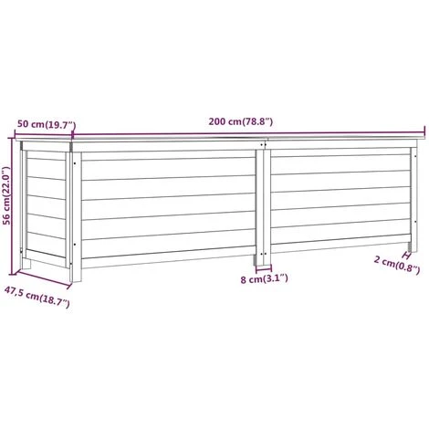 Boîte à Coussins Extérieur Anthracite 200x50x56 Cm Sapin Massif VidaXL 5 Boîte à Coussins Extérieur Anthracite 200x50x56 Cm Sapin Massif VidaXL – Image 3