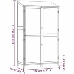Remise De Jardin 102x52x174,5 Cm Bois De Sapin Solide VidaXL - Brun -Rangement de jardin Soldes 67892898 3