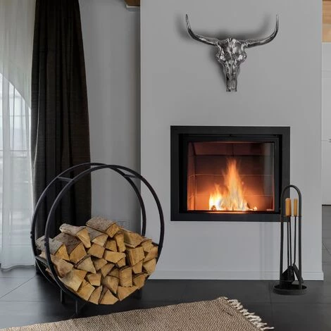 ML-DESIGN Étagère De Cheminée Support Ronde En Acier Pour Bois De Chauffage Porte-bûches 3 ML-DESIGN Étagère De Cheminée Support Ronde En Acier Pour Bois De Chauffage Porte-bûches