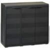 LangRay Meubles Armoire De Rangement De Jardin Avec 2 étagères Noir