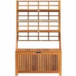 Boîte De Rangement Avec Treillis 99x50x160 Cm Acacia Massif VidaXL - Brun -Rangement de jardin Soldes 68304428 4