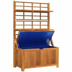 Boîte De Rangement Avec Treillis 99x50x160 Cm Acacia Massif VidaXL - Brun -Rangement de jardin Soldes 68304428 5