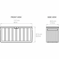 Baúl De Almacenaje Fabricado En Resina Gardiun Top 117x45,5x57,50 Cm 270L Montaje En Clic Con Sistema De Cierre En Color Gris -Rangement de jardin Soldes 68566247 4