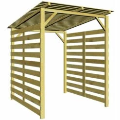 VidaXL Abri De Stockage Du Bois De Chauffage Bois De Pin Imprégné 2 Parois - Brun