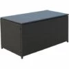 Outsunny Coffre Malle De Rangement 118L X 54l X 59H Cm Résine Tressée Imitation Rotin Café Foncé - Marron -Rangement de jardin Soldes 7213313 1