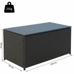 Outsunny Coffre Malle De Rangement 118L X 54l X 59H Cm Résine Tressée Imitation Rotin Café Foncé - Marron 9 Outsunny Coffre Malle De Rangement 118L X 54l X 59H Cm Résine Tressée Imitation Rotin Café Foncé - Marron -Rangement de jardin Soldes 7213313 3
