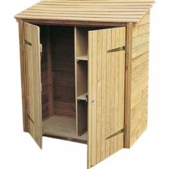 CIHB Armoire De Jardin En Pin 2 étagères Caps Beige - Naturel
