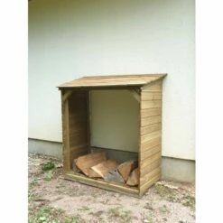 CIHB Abri Bûches En Bois Avec Plancher Tim 120 X 60 X 140 Cm Marron - Naturel -Rangement de jardin Soldes 7372337 3