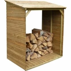 CIHB Abri Bûches En Bois Avec Plancher Tim 150 X 100 X 180 Cm Marron - Naturel