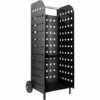 TECTAKE Porte Bâche Sur Roulettes 55 Cm X 45 Cm X 104 Cm En Métal Noir Laqué - Noir -Rangement de jardin Soldes 7762536 1