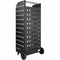 TECTAKE Porte Bâche Sur Roulettes 55 Cm X 45 Cm X 104 Cm En Métal Noir Laqué - Noir -Rangement de jardin Soldes 7762536 4