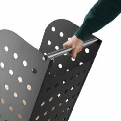 TECTAKE Porte Bâche Sur Roulettes 55 Cm X 45 Cm X 104 Cm En Métal Noir Laqué - Noir -Rangement de jardin Soldes 7762536 5