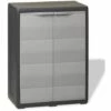 Armoire De Rangement De Jardin Avec Noir Et Gris 1 Etagère VidaXL -Rangement de jardin Soldes 8252053 1