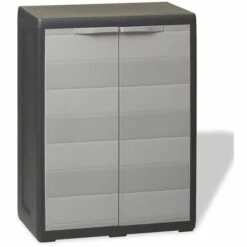 Armoire De Rangement De Jardin Avec Noir Et Gris 1 Etagère VidaXL