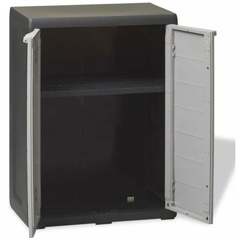 Armoire De Rangement De Jardin Avec Noir Et Gris 1 Etagère VidaXL 5 Armoire De Rangement De Jardin Avec Noir Et Gris 1 Etagère VidaXL – Image 3