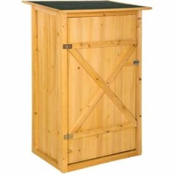 TECTAKE Armoire De Jardin En Bois 75 Cm X 56 Cm X 118 Cm Marron - Marron