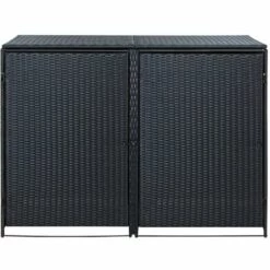 VidaXL Abris Pour Poubelle Double Résine Tressée Noir 148x80x111 Cm - Noir 9 VidaXL Abris Pour Poubelle Double Résine Tressée Noir 148x80x111 Cm - Noir -Rangement de jardin Soldes 8846780 3
