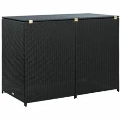 VidaXL Abris Pour Poubelle Double Résine Tressée Noir 148x80x111 Cm - Noir 11 VidaXL Abris Pour Poubelle Double Résine Tressée Noir 148x80x111 Cm - Noir -Rangement de jardin Soldes 8846780 5